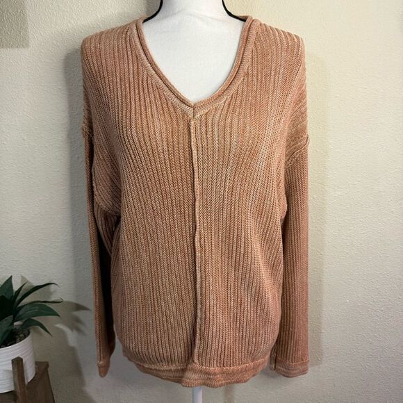 Altar’d State Cozy Knit Sweater Vneck - Picture 1 of 5